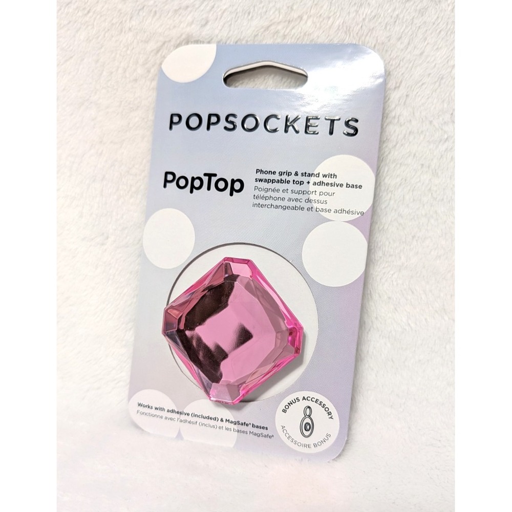 PopSockets PopTop Phone Grip Stand Pink Pillow Cut Gem Sugar Plum Universal New